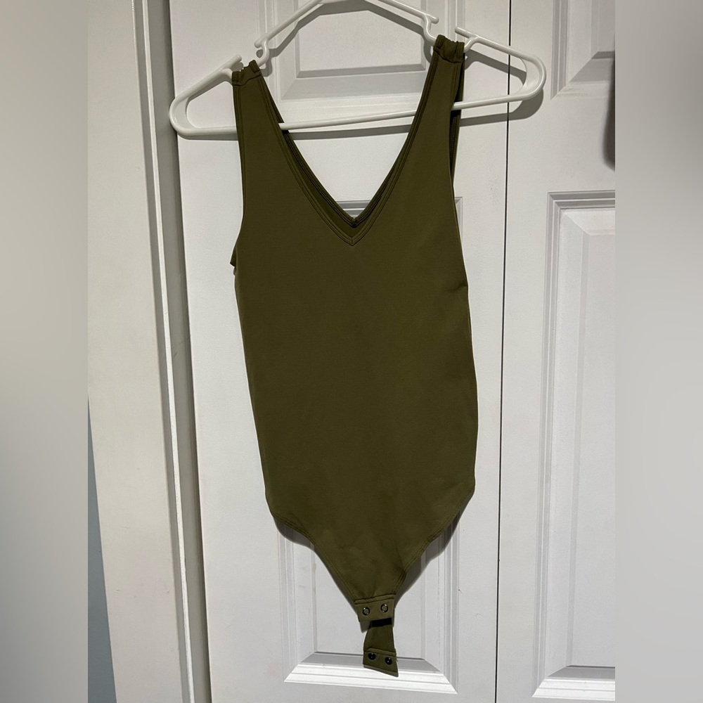 SO, Olive colored, v-neck bodysuit